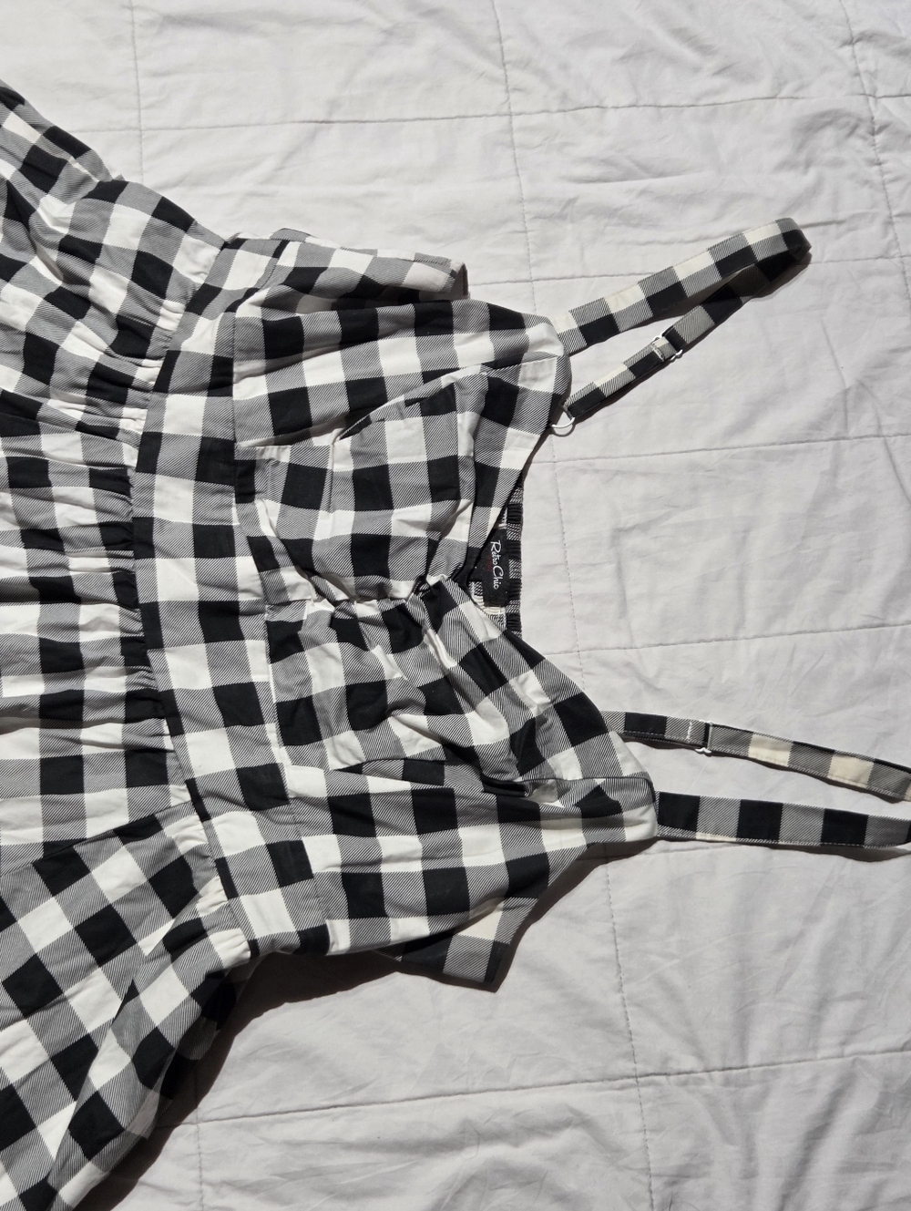 Retro Chic Black and White Gingham Smocked Sundress - Picture 9 of 12